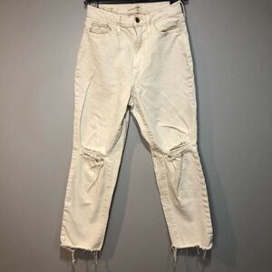 Universal Thread White Curvy Vintage Straight Jeans Crop High Rise Women